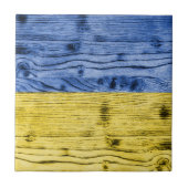 Ukraine-Fahne gelbe Holzstruktur Fliese (Vorderseite)