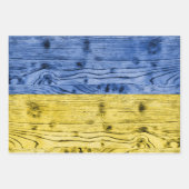 Ukraine-Fahne gelbe Holzstruktur Geschenkpapier Set (Vorderseite 3)