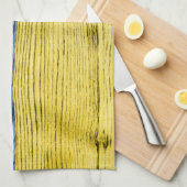 Ukraine-Fahne gelbe Holzstruktur Geschirrtuch (Viertel Falte)