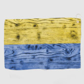 Ukraine-Fahne gelbe Holzstruktur Golfhandtuch (Horizontal)