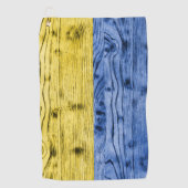 Ukraine-Fahne gelbe Holzstruktur Golfhandtuch (Vorderseite)