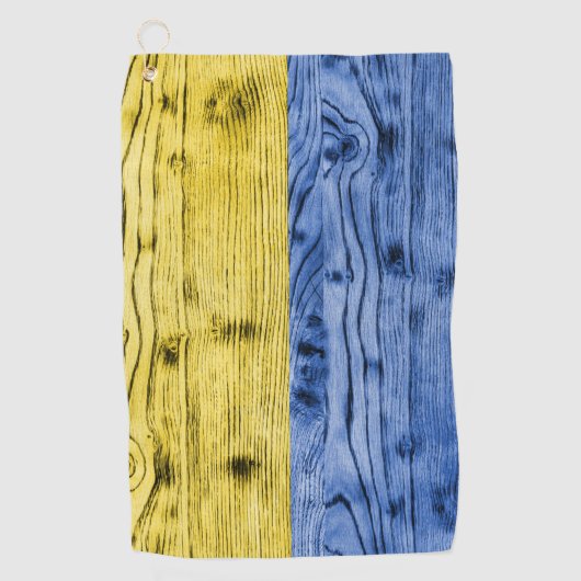 Ukraine-Fahne gelbe Holzstruktur Golfhandtuch (Vorderseite)