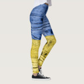 Ukraine-Fahne gelbe Holzstruktur Leggings (Rechts)