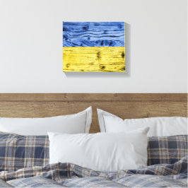 Ukraine-Fahne gelbe Holzstruktur Leinwanddruck