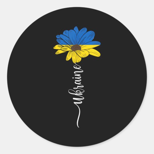 Ukraine Fahne ukrainische Unterstützung Ukraine Runder Aufkleber (Vorderseite)