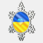Ukraine Fahne Weihnachtsschmuck Freiheit Schneeflocken Zinn-Ornament (Rechts)