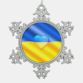 Ukraine Fahne Weihnachtsschmuck Freiheit Schneeflocken Zinn-Ornament (Vorderseite)