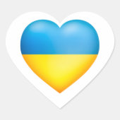 Ukraine Farben Gelb und Blau Herz Herz-Aufkleber (Vorderseite)
