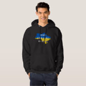 Ukraine Farben Sieg Overlay Black Hoodie (Vorne ganz)