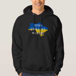 Ukraine Farben Sieg Overlay Black Hoodie
