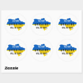 Ukraine Farben Sieg Overlay Rund Sticker (Blatt)