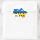 Ukraine Farben Sieg Overlay Rund Sticker (Tasche)