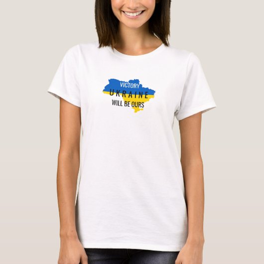 Ukraine Farben Sieg Overlay Weißer T - Shirt (Vorderseite)