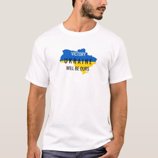 Ukraine Farben Sieg Overlay Weißer T - Shirt (Vorderseite)