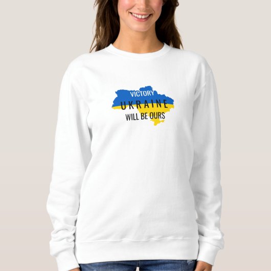 Ukraine Farben Sieg Overlay Weißes Sweatshirt (Vorderseite)