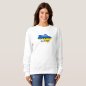 Ukraine Farben Sieg Overlay Weißes Sweatshirt (Vorne ganz)