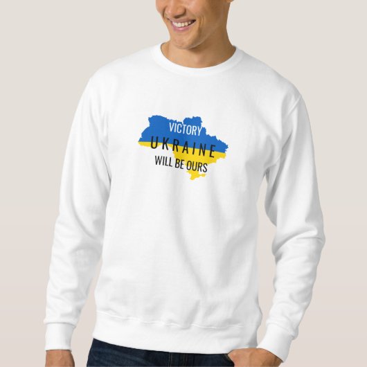 Ukraine Farben Sieg Overlay Weißes Sweatshirt (Vorderseite)