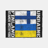 Ukraine Finnland steht mit dir Finnische Unterstüt Fleecedecke (Vorderseite (Horizontal))
