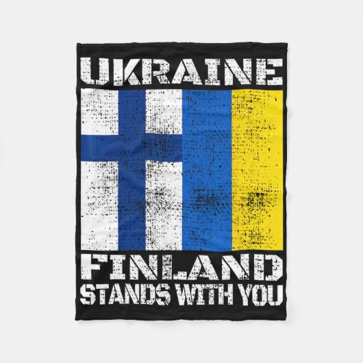 Ukraine Finnland steht mit dir Finnische Unterstüt Fleecedecke (Vorderseite)