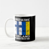 Ukraine Finnland steht mit dir Finnische Unterstüt Kaffeetasse (Links)