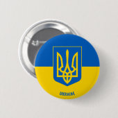 Ukraine Flag and Coat of Arms Charming Patriotic Button (Vorne & Hinten)