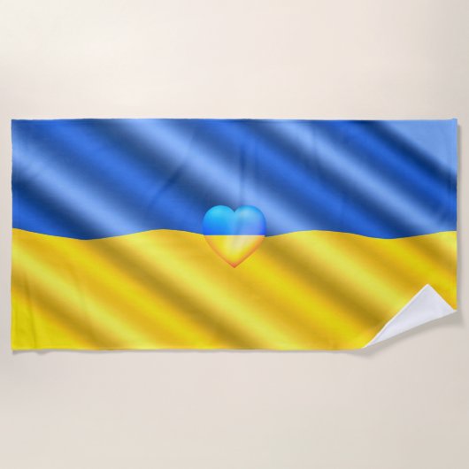 Ukraine Flag Beach Handtuch Herz - Freiheit (Vorderseite)