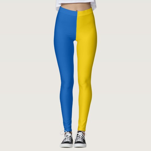 Ukraine Flag Blau Gelb Leggings (Vorderseite)