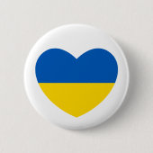 Ukraine Flag Blaues Gelbes Herz Button (Vorderseite)