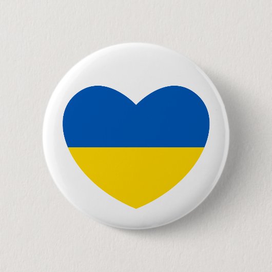 Ukraine Flag Blaues Gelbes Herz Button (Vorderseite)
