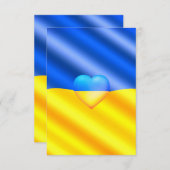 Ukraine Flag Card Herz - Freiheit - Frieden Dankeskarte (Vorne/Hinten)