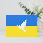 Ukraine Flag Card Peace Dove - Freedom - Peace Dankeskarte (Stehend Vorderseite)