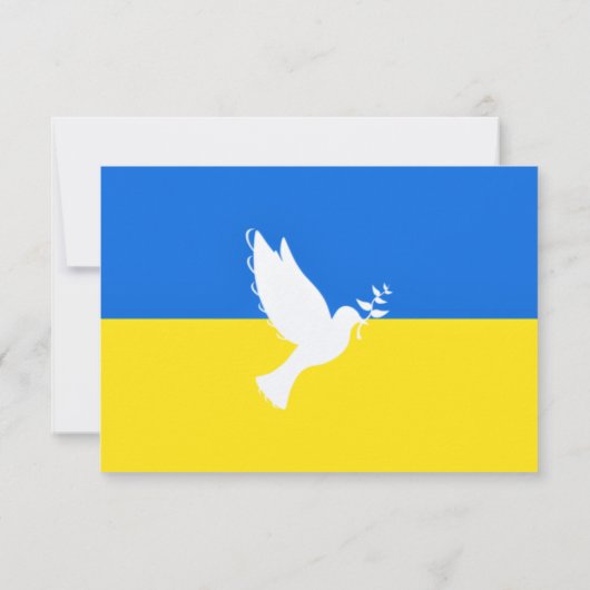 Ukraine Flag Card Peace Dove - Freedom - Peace Dankeskarte (Rückseite)