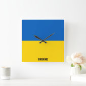 Ukraine Flag Dazzzing Patriotic Quadratische Wanduhr (Zuhause)