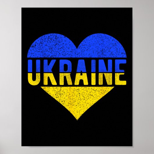 Ukraine Flag Design - Heart  Poster (Vorne)