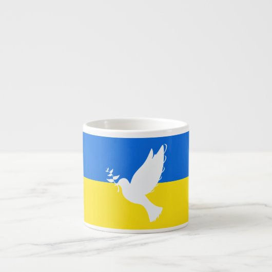 Ukraine Flag Espresso Cup Dove of Peace - Freiheit Espressotasse (Vorderseite)
