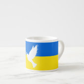 Ukraine Flag Espresso Cup Dove of Peace - Freiheit Espressotasse (Vorderseite Rechts)