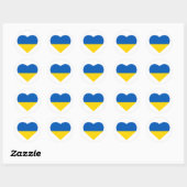 Ukraine Flag Farben Blau und Gelb Herz Ukraine Runder Aufkleber (Blatt)