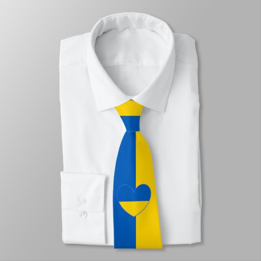 Ukraine Flag Farben blau und gelb Neck Tie Krawatte (Gebunden)