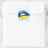 Ukraine Flag Farben Lipstick Quadratischer Aufkleber (Tasche)