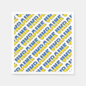 Ukraine Flag Farben Typografie Muster Herz Serviette (Vorderseite)