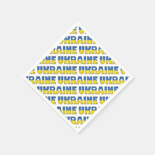 Ukraine Flag Farben Typografie Muster Herz Serviette (Ecke)