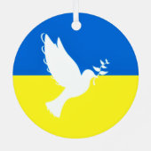 Ukraine Flag Frieden Dove Weihnachtsschmuck Freihe (Rückseite)