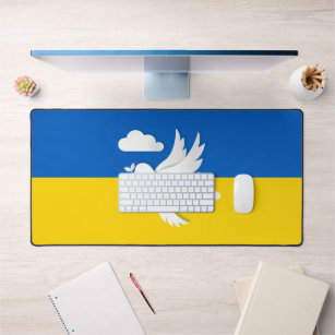 Ukraine Flag Frieden Taube - Freiheit Schreibtischunterlage