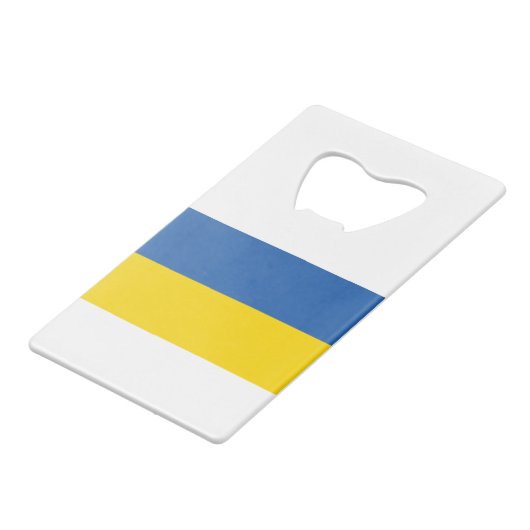 UKRAINE-FLAG GELDBEUTEL FLASCHENÖFFNER (Rückseite Schrägansicht)