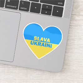 Ukraine Flag Herzstück Slava Ukraini Aufkleber