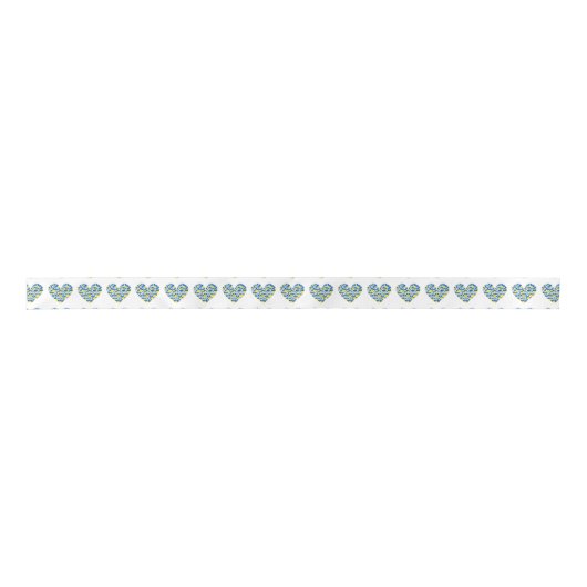 Ukraine Flag in Hearts Satinband (Vorderseite)