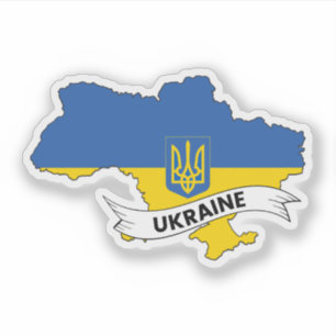 Ukraine-Flag-Karte Aufkleber