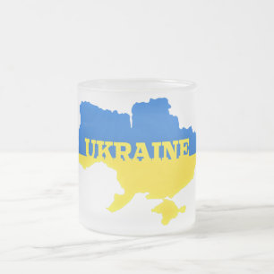 Ukraine Flag Karte - Freiheit Mattglastasse