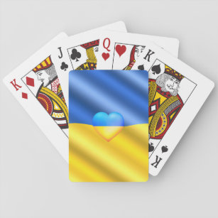 Ukraine Flag Karten spielen Herz - Freiheit Spielkarten