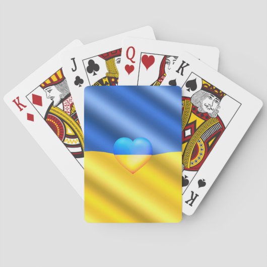 Ukraine Flag Karten spielen Herz - Freiheit Spielkarten (Rückseite)